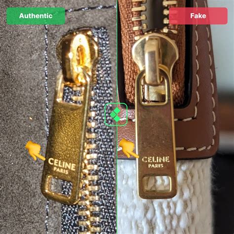 vintage gold celine zipper fake|How to Authenticate A Celine Handbag .